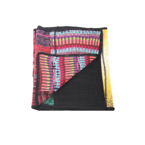 Cachecol em jacard de tricot patchwork