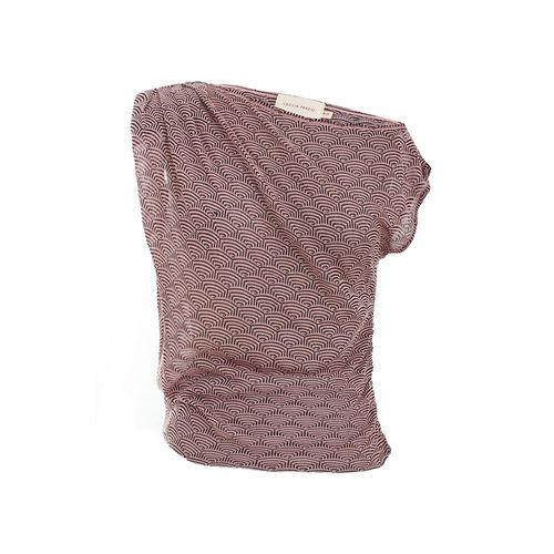 Blusa feminina em jacquard de tricot rebeca